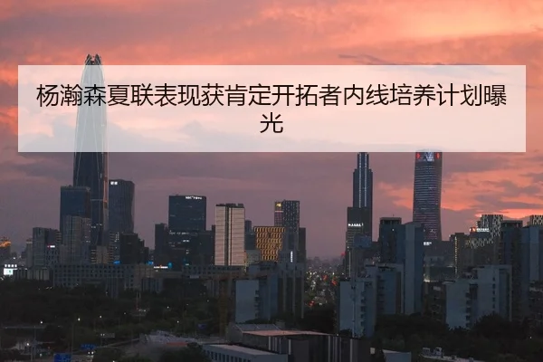 杨瀚森夏联表现获肯定开拓者内线培养计划曝光